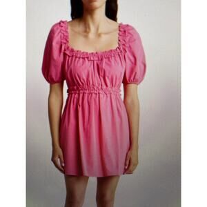 NWT Lumiere Puff sleeve dress mini small pink